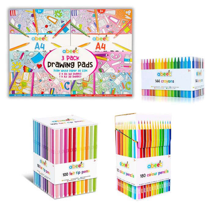 Colouring Bundle - Paper, Pencils, Felt Tips and Crayons