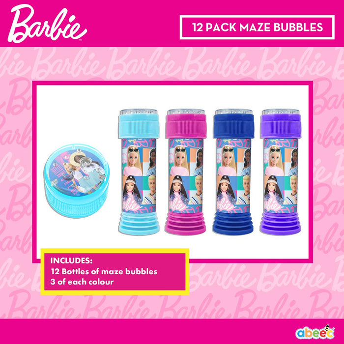 Barbie Bubbles For Kids, 12 Pack With Bubble Wands