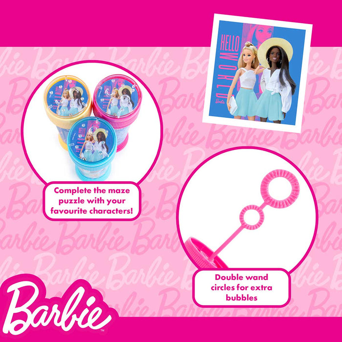 Barbie Bubbles For Kids, 12 Pack With Bubble Wands