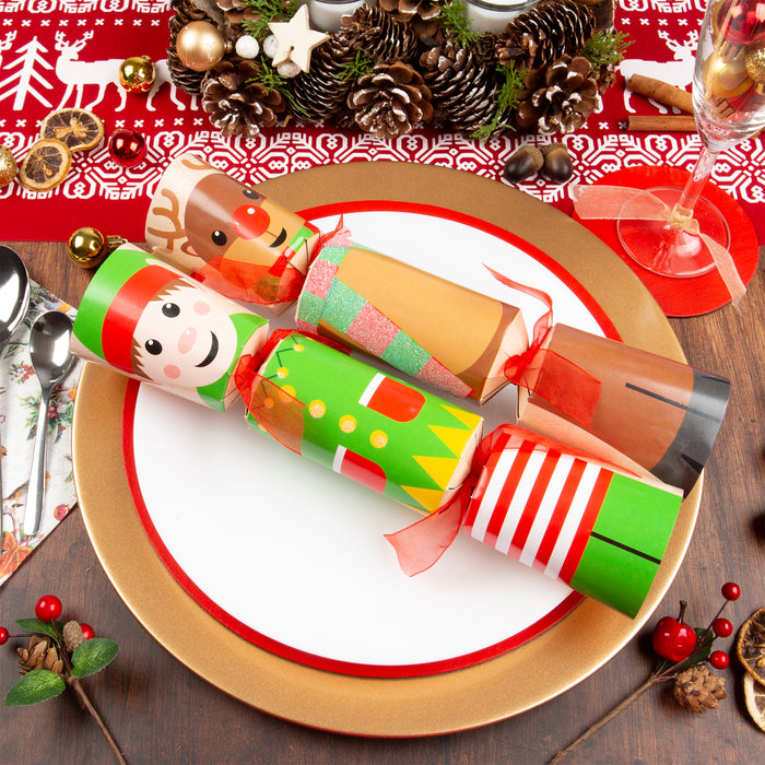 10 Family Crackers With Elf & Reindeer Design