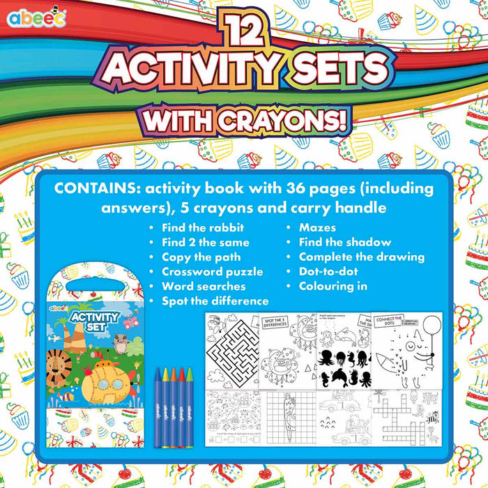 12 Pack Of Activity Sets With Crayons