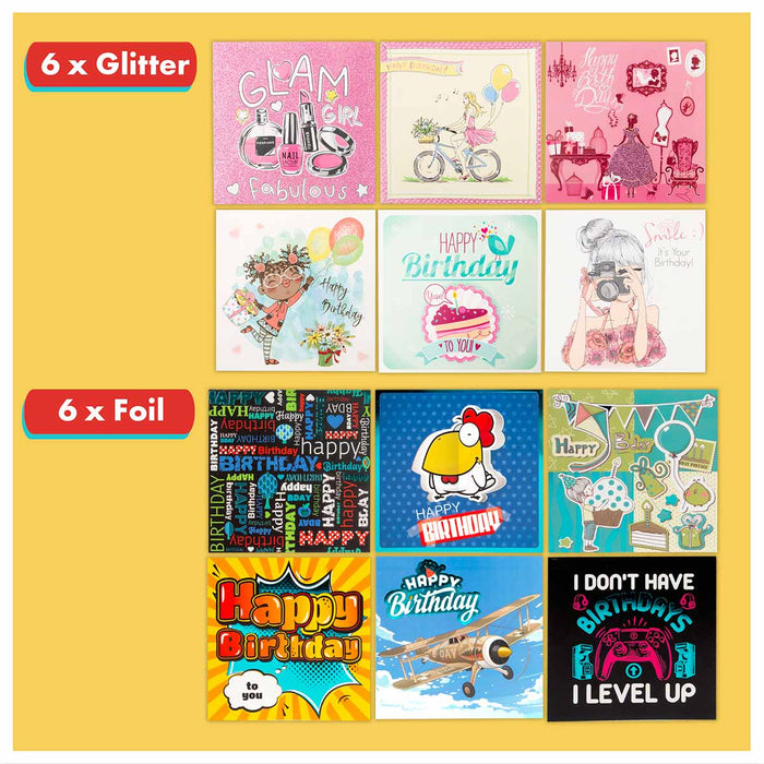 24 Pcs Birthday Cards With Envelopes