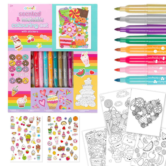 Scented & Metallic Colouring Set With Stickers