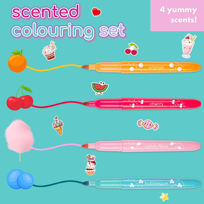 Scented & Metallic Colouring Set With Stickers