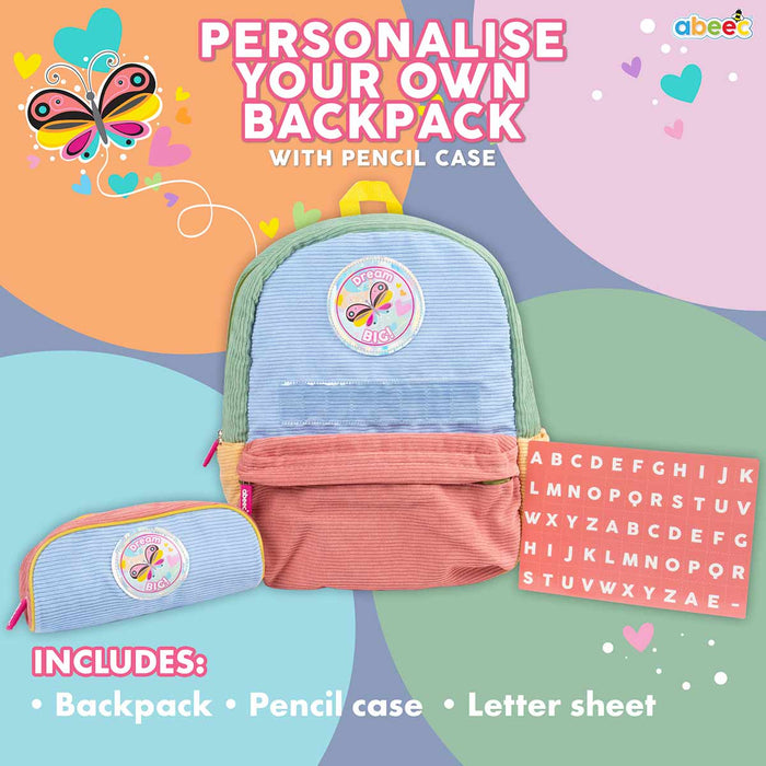 Personalise Your Own Back Pack With Pencil Case