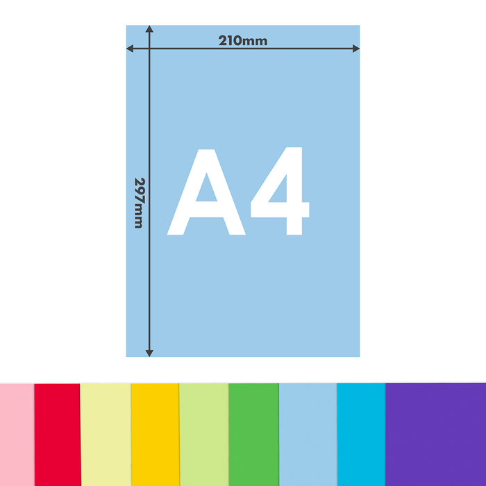 A4 Coloured Card Pack - 50 Sheets