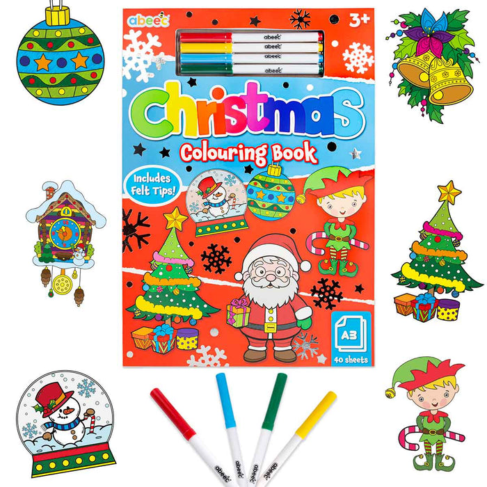 Christmas Colouring Book- A3 Including Felt Tips