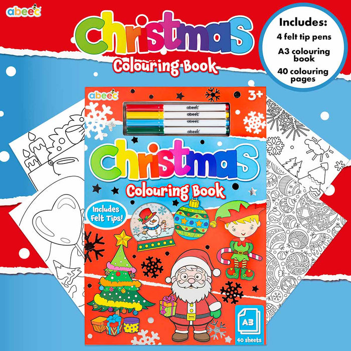 Christmas Colouring Book- A3 Including Felt Tips