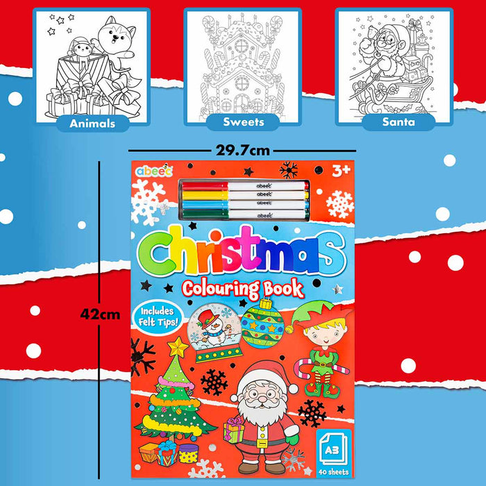 Christmas Colouring Book- A3 Including Felt Tips