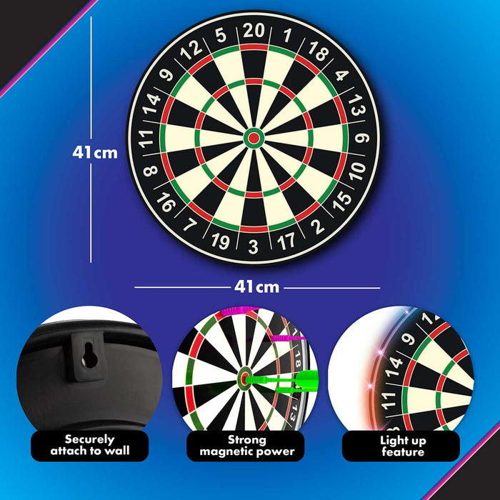 Led Magnetic Dart Board Includes 6 Magnetic Darts