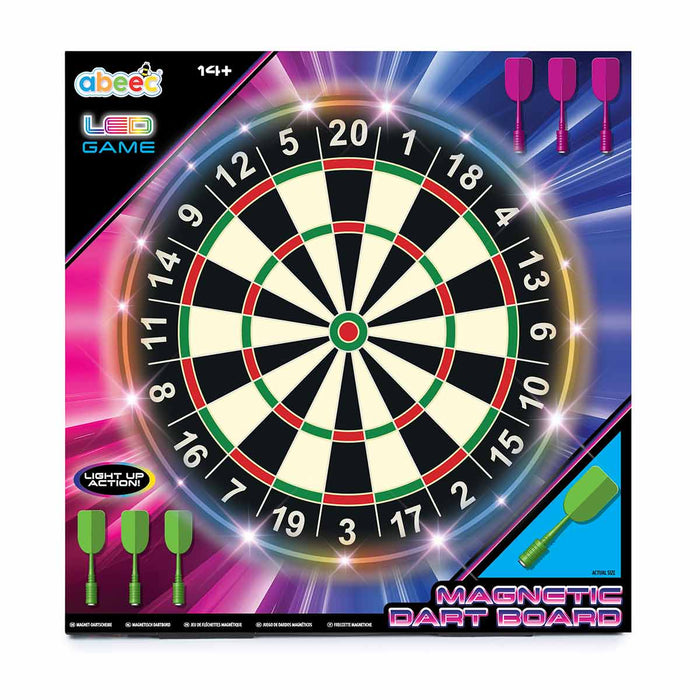 Led Magnetic Dart Board Includes 6 Magnetic Darts