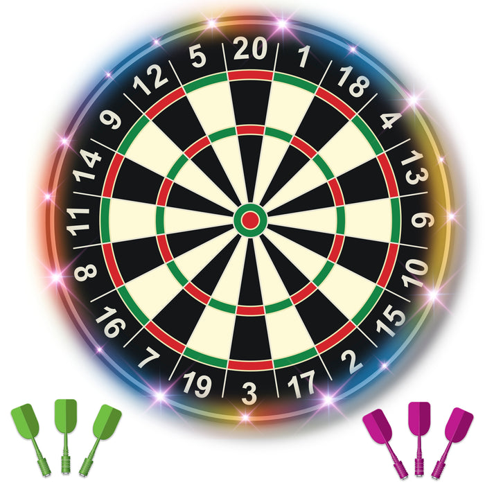 Led Magnetic Dart Board Includes 6 Magnetic Darts