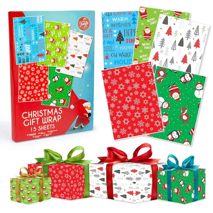 15 Sheets of Christmas Gift Wrap