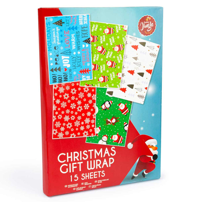 15 Sheets of Christmas Gift Wrap