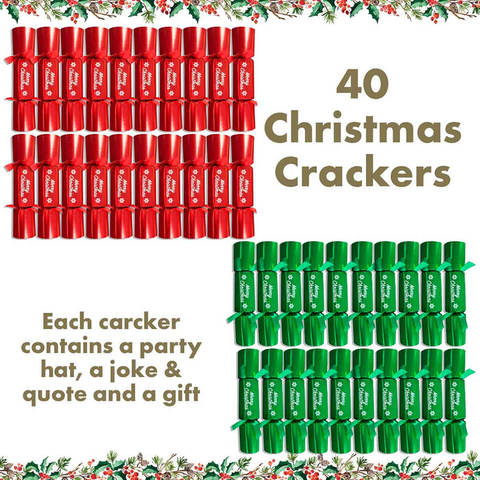 Catering Christmas Crackers - Pack Of 40 - Red & Green