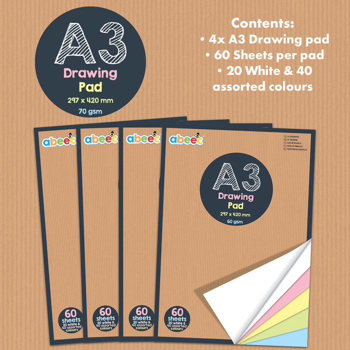 4 Pack Drawing Pad Bundle