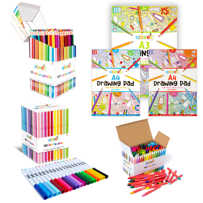 Colouring Bundle - Paper, Pencils, Felt Tips and Crayons