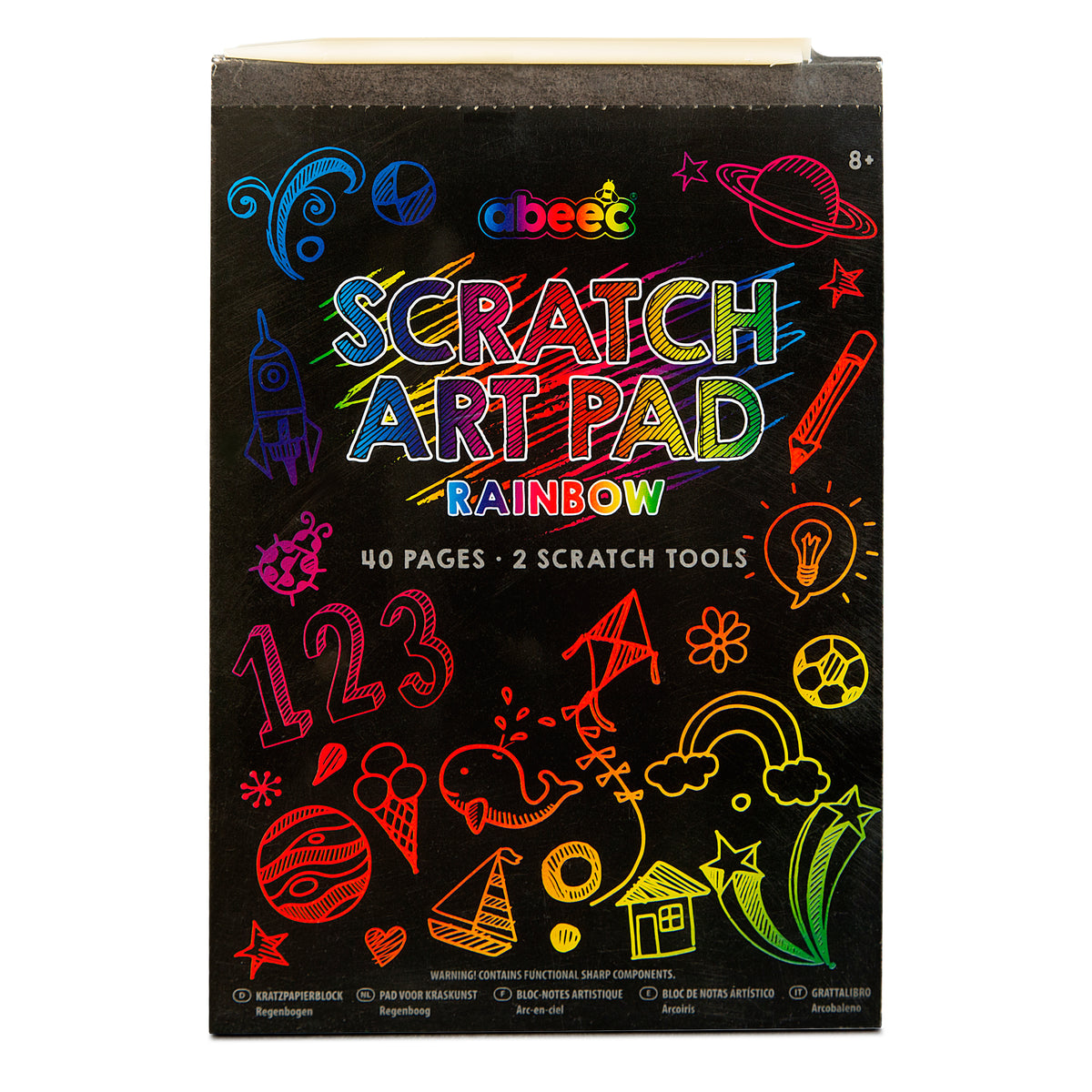 Baker Ross Rainbow Scratch Art Magnets (Pack of 10) AW422, Rainbow Scratch Paper