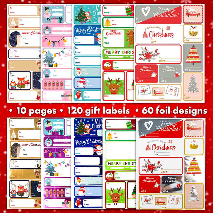 120 Christmas Gift Labels